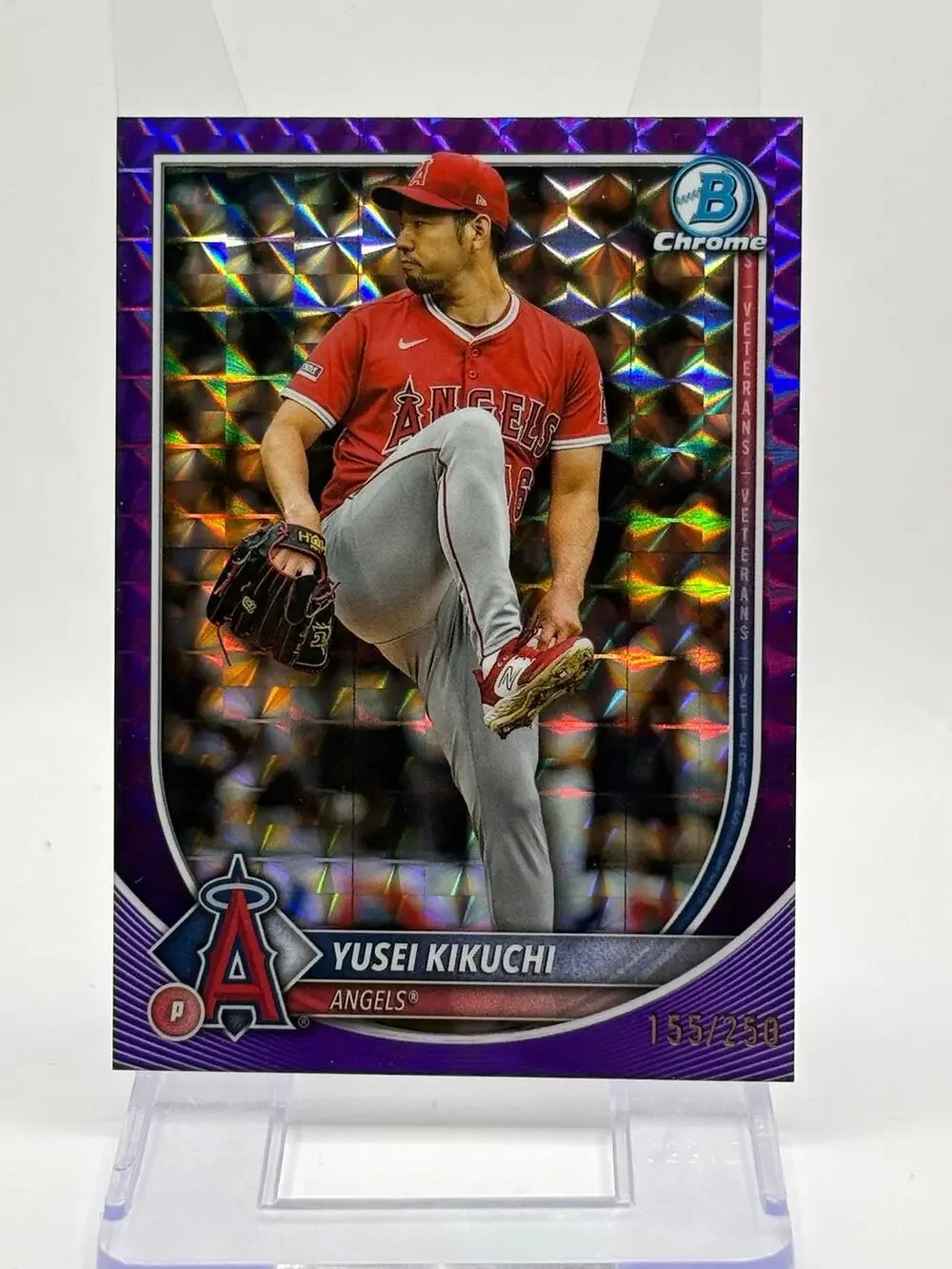 2025 Bowman Chrome Yusei Kikuchi Purple Geometric Refractor 155/250 SP Angels